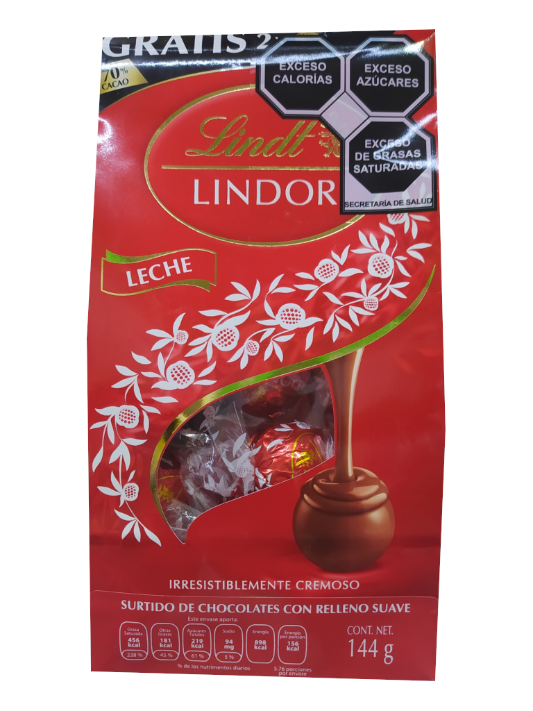 lindor chocolate con leche paquete 120gr