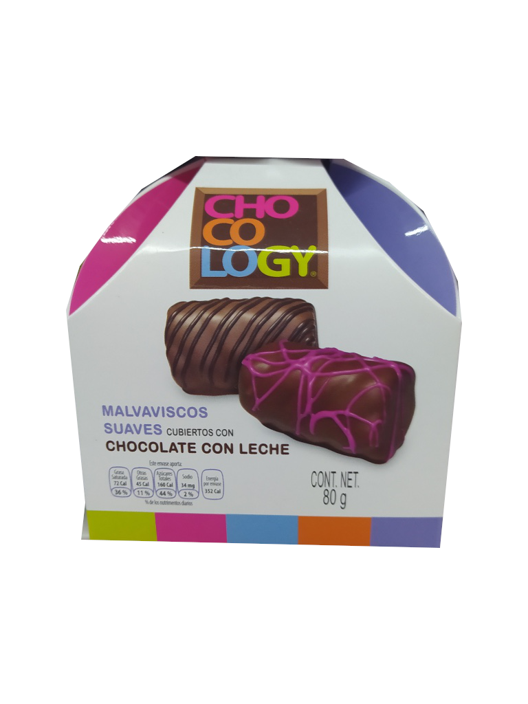 malvavisco suaves cubiertos con chocolate con leche paquete 80gr