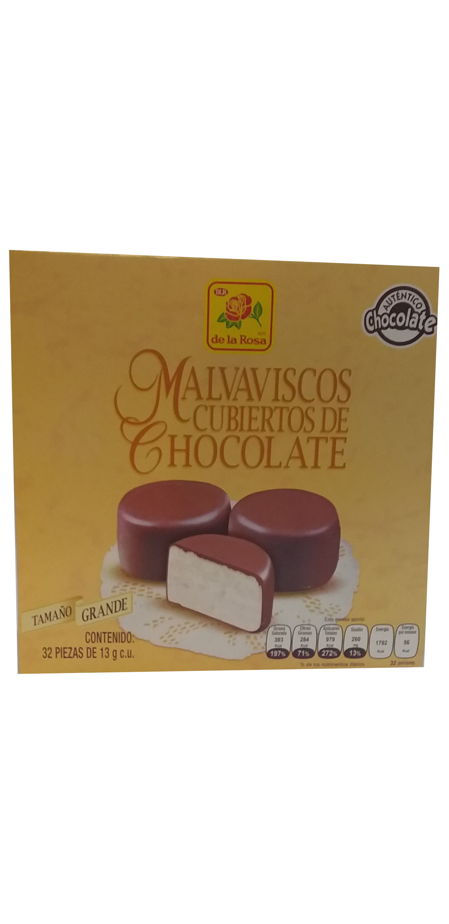 malvavisco cubiertos de chocolate de la rosa individual paquete