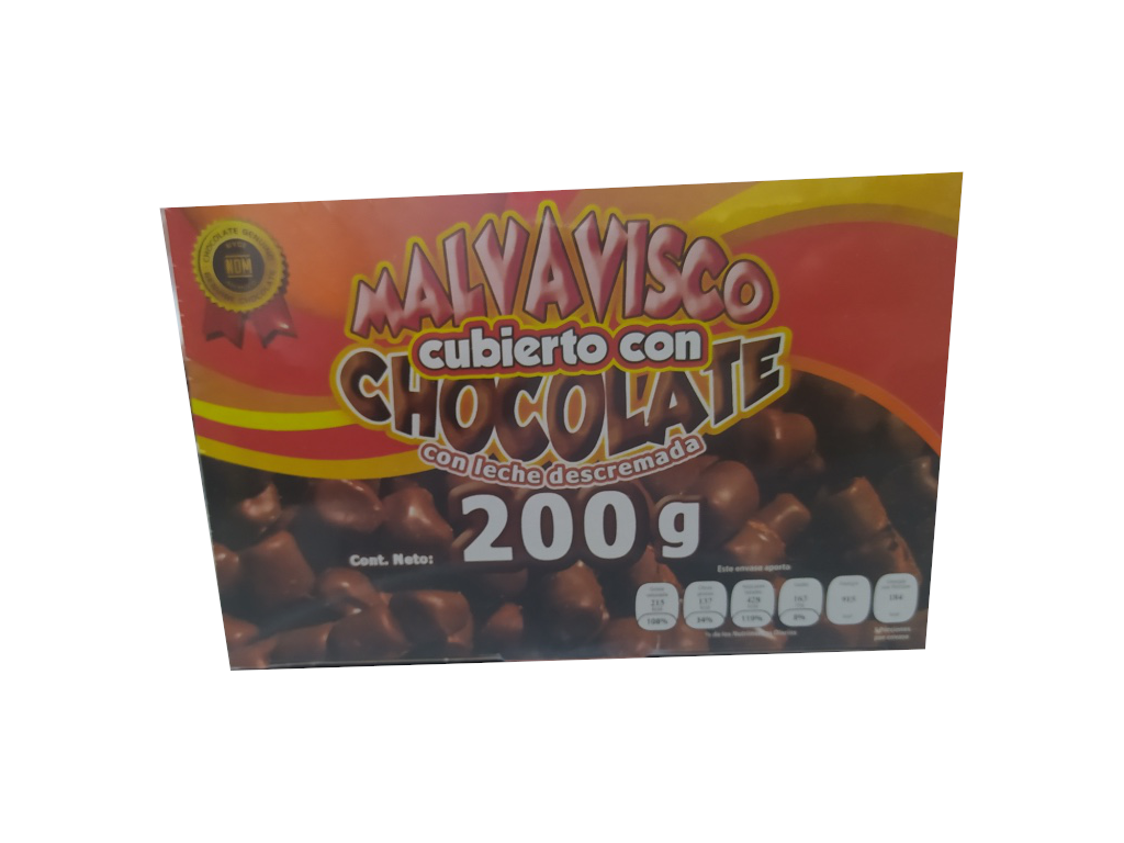 malvavisco cubierto con chocolate paquete 200gr