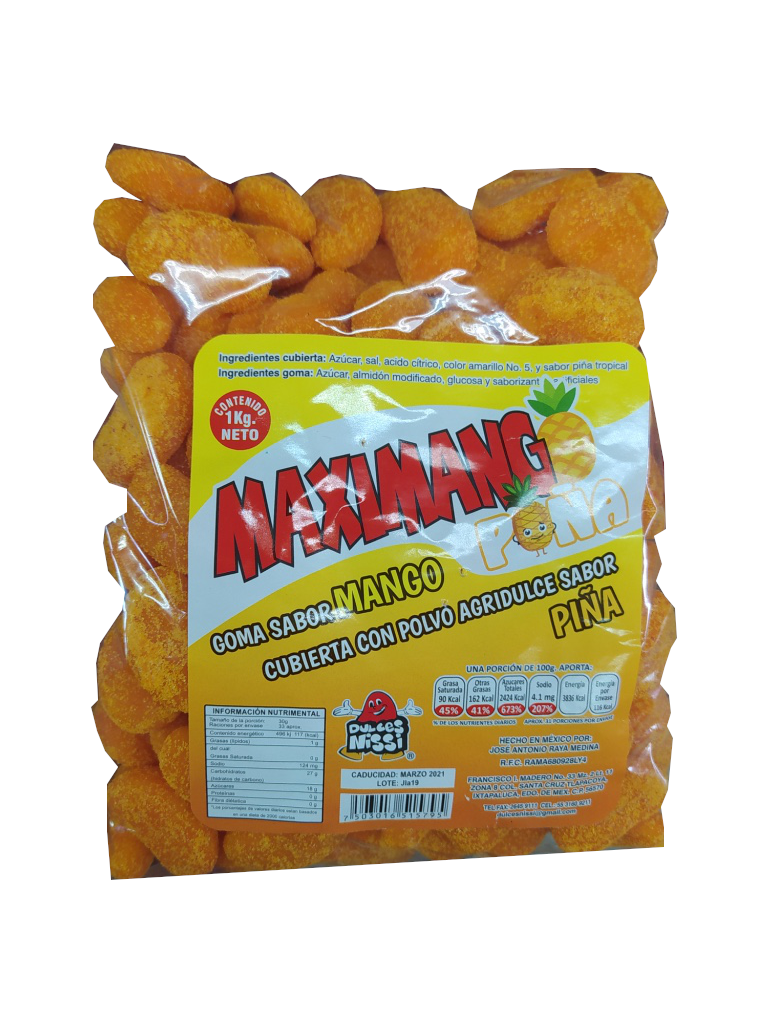 gomita mango sabor piña bolsa 1kg