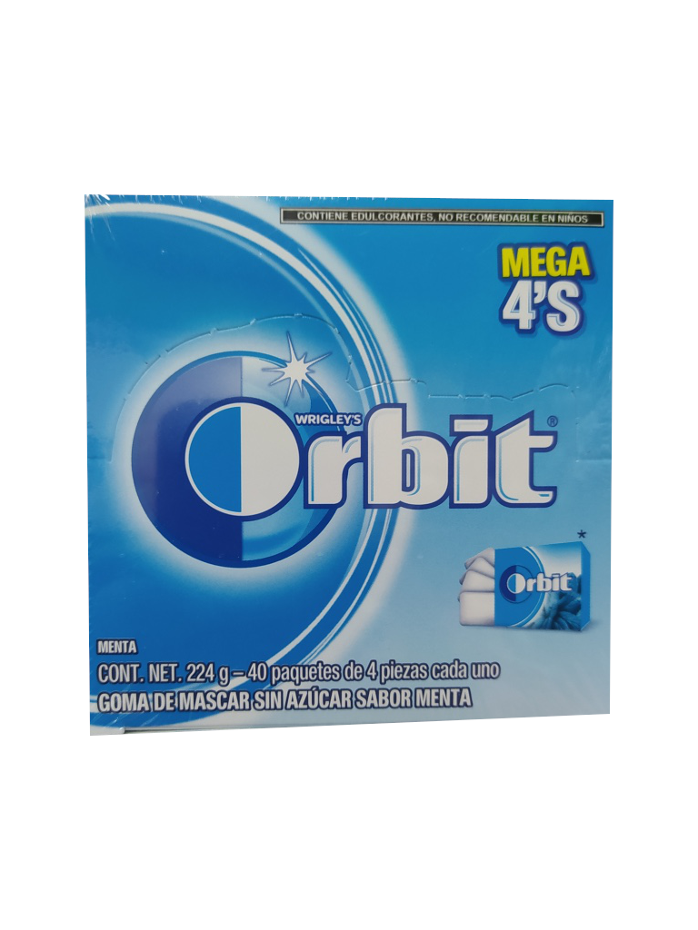 chicle orbit 4s sabor menta paquete