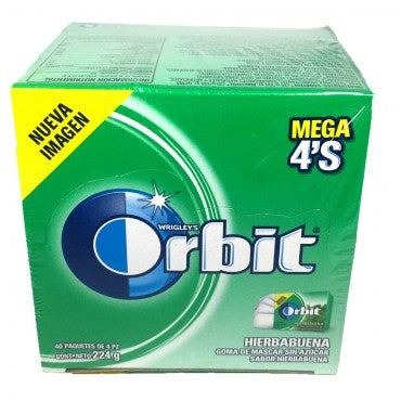 chicle orbit 4s sabor yerbabuena paquete