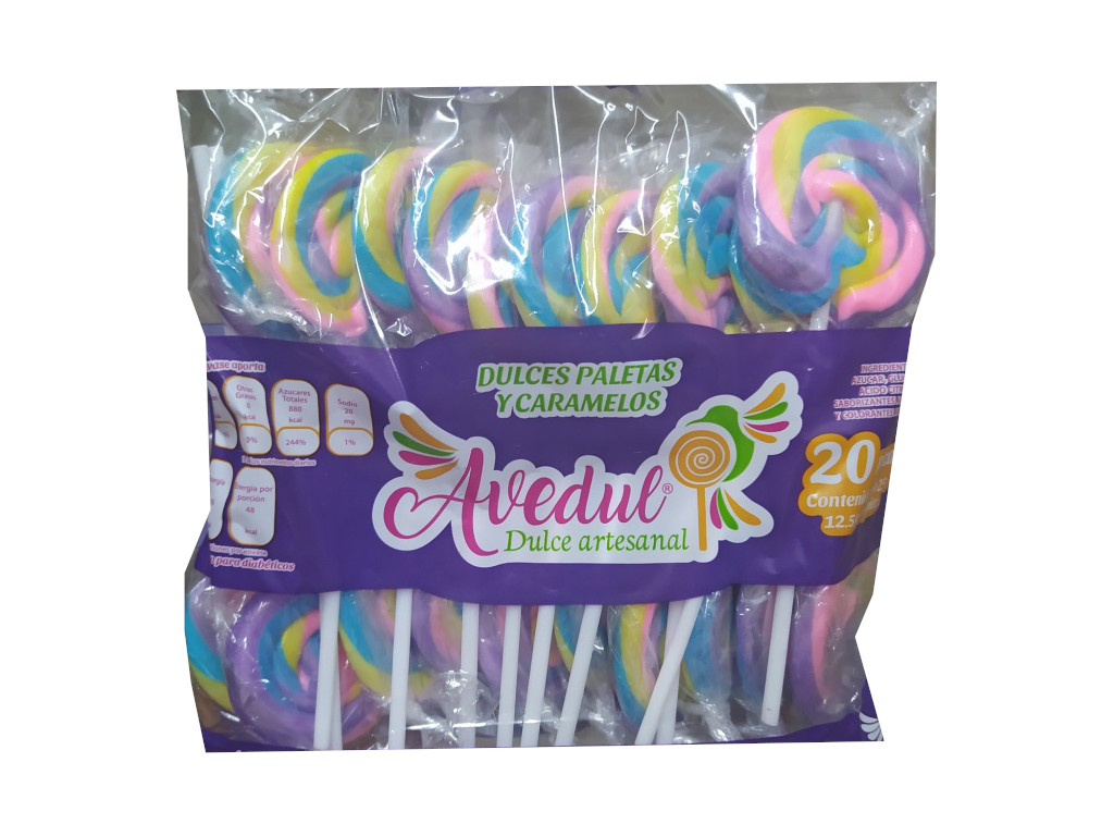 paleta raqueta artesanal arcoiris bolsa