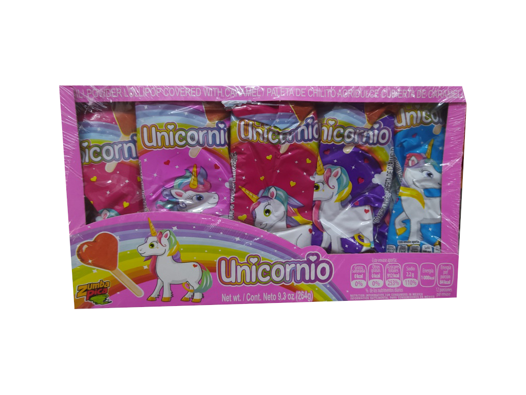 paleta unicornio caramelo macizo zumba paquete