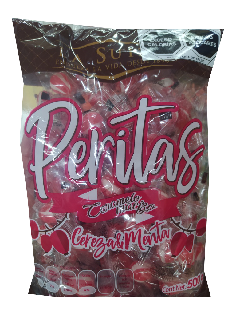 caramelo peritas sabor cereza menta la suiza bolsa 500gr
