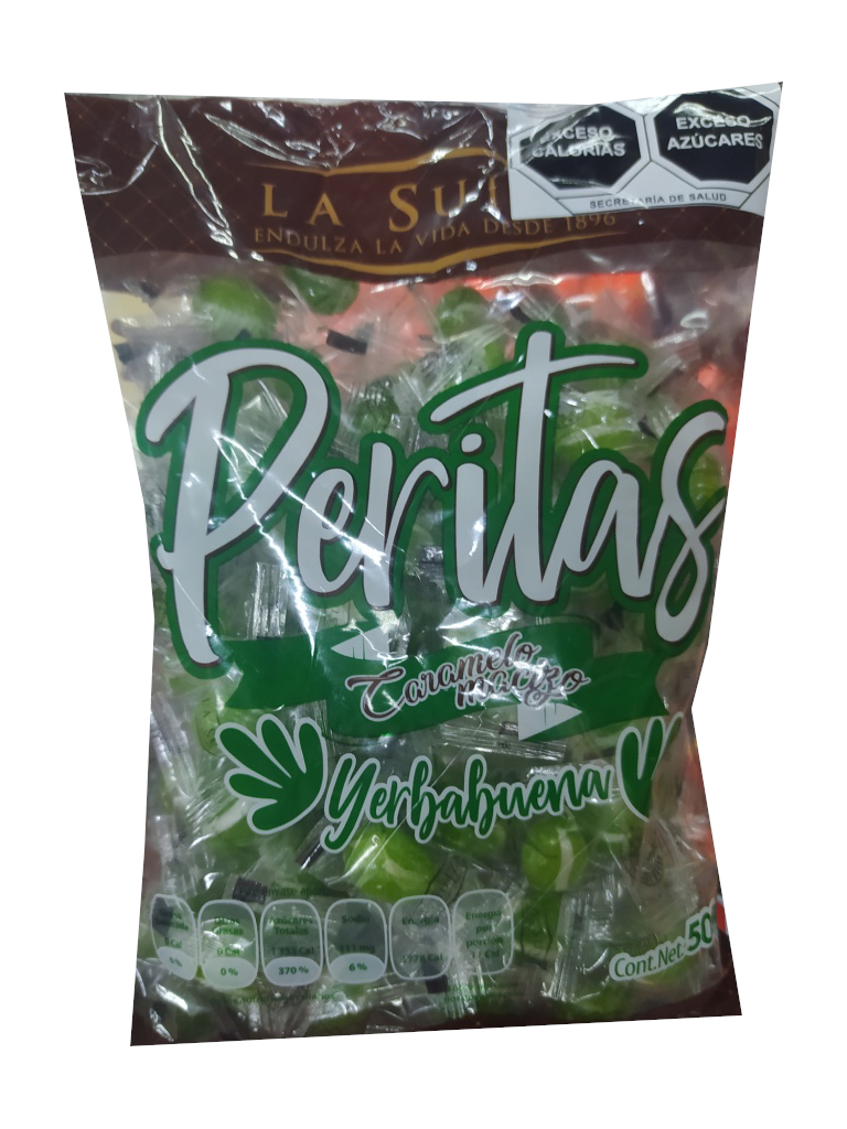 caramelo peritas sabor yerbabuena la suiza bolsa 500gr
