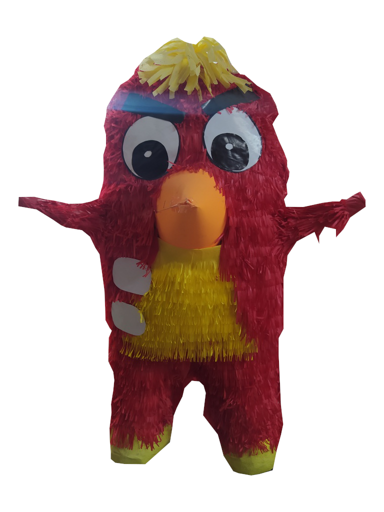 piñata artesanal angry birds rojo