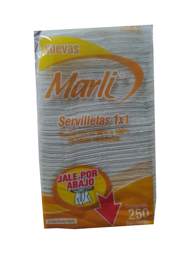 servilleta marli blanca paquete con 250pz.