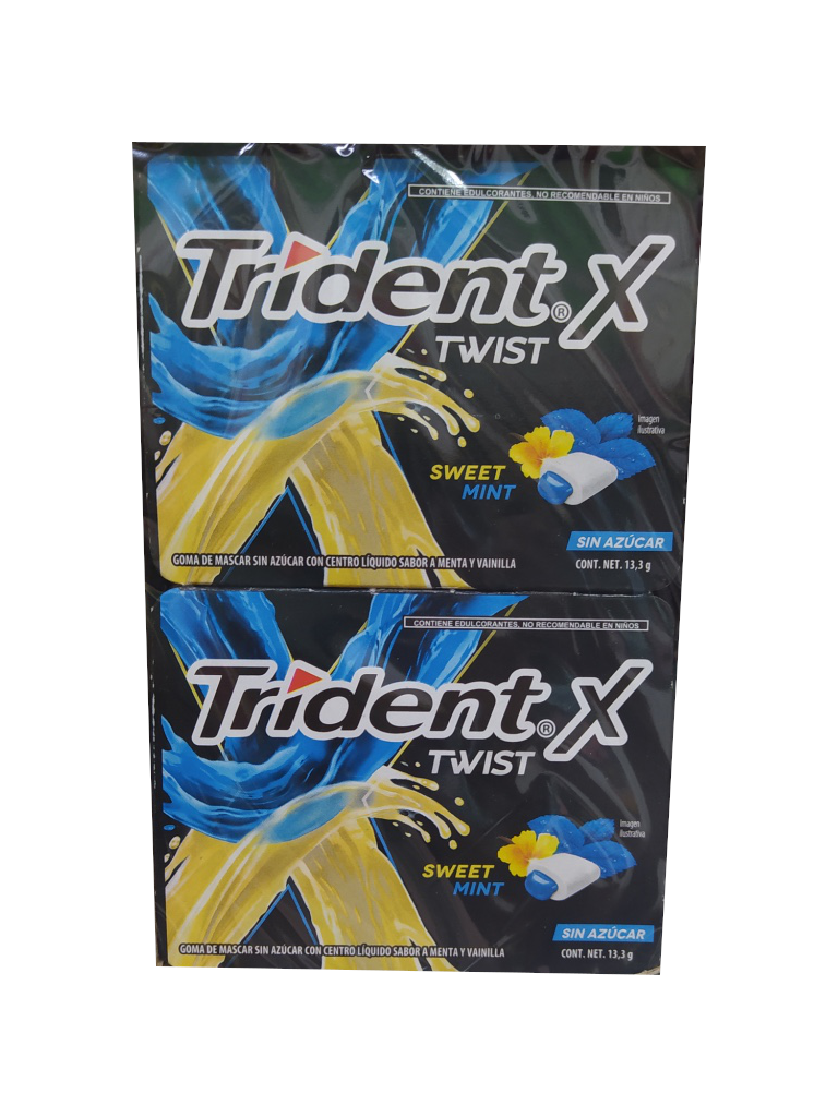 trident x twist chicle sabor sweet mint paquete