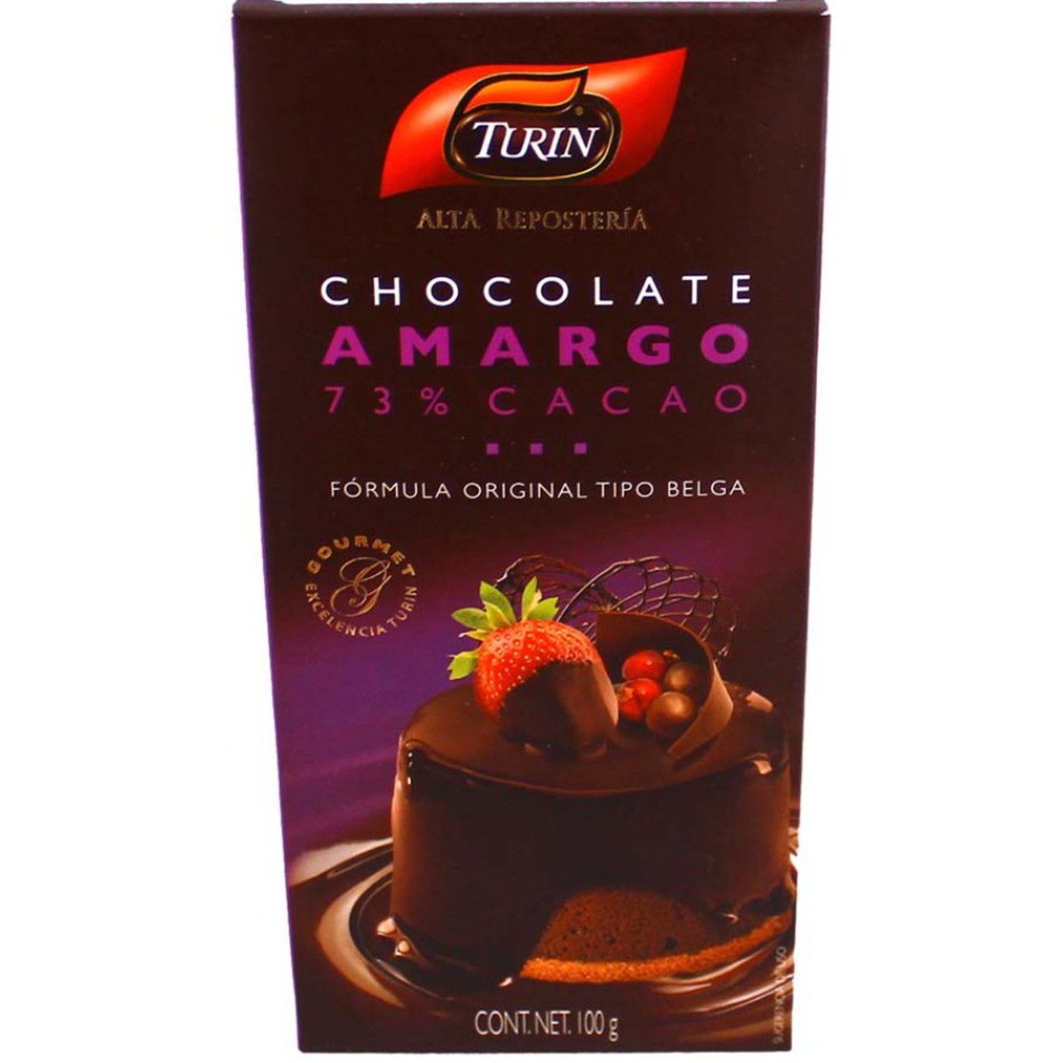 chocolate turin 73% cacao amargo tableta 150gr