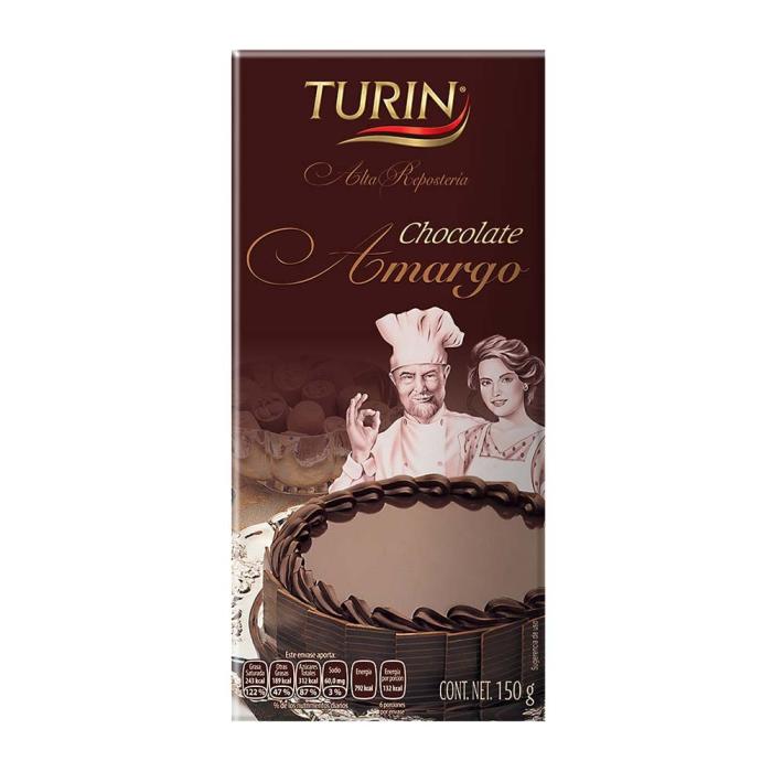 chocolate turin amargo tableta 150gr