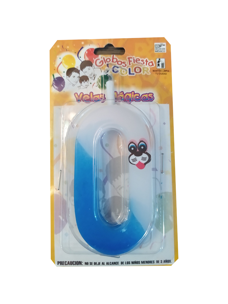 vela cumpleaños numero 0 azul