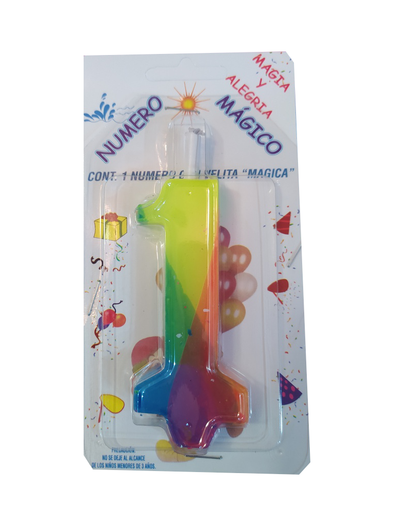 candle birthday colors number 1