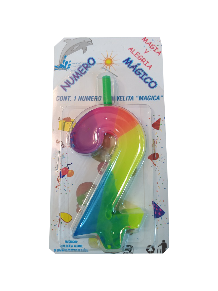 candle birthday colors number 2