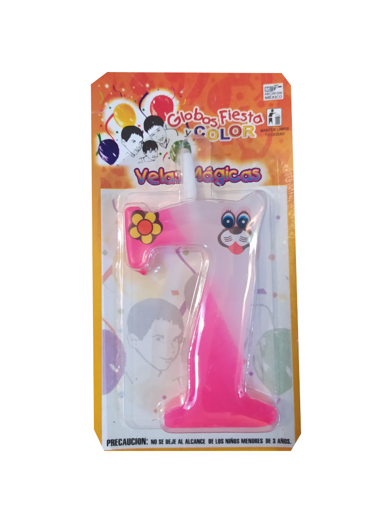 vela cumpleaños color rosa numero 7