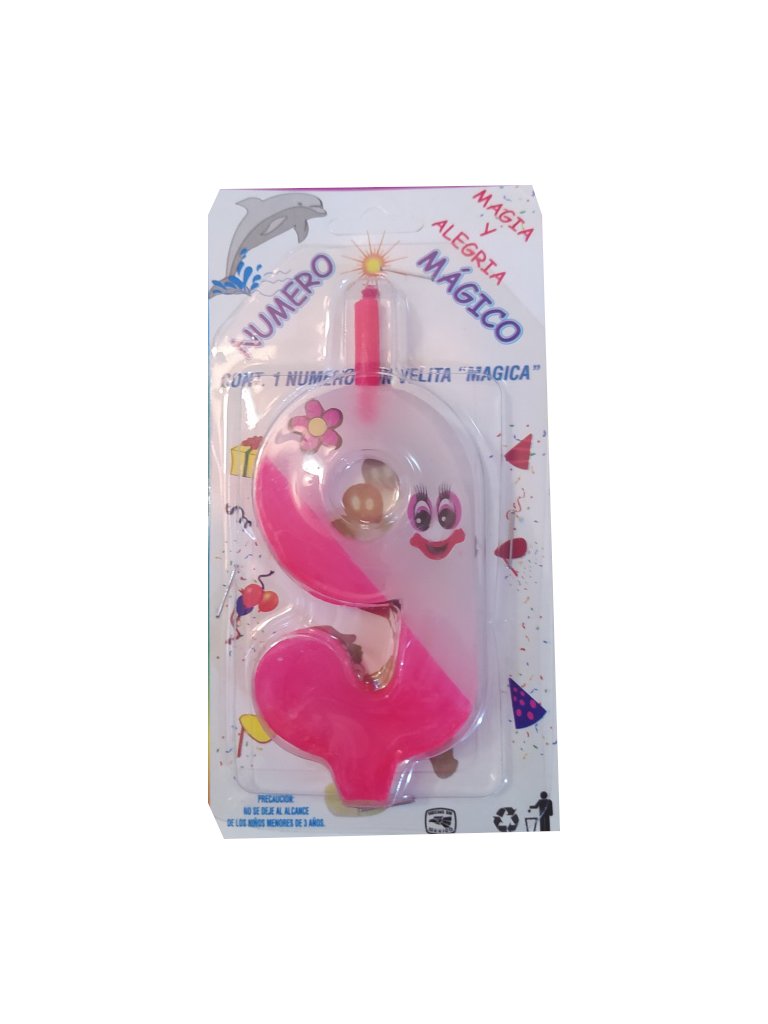 vela cumpleaños color rosa numero 9