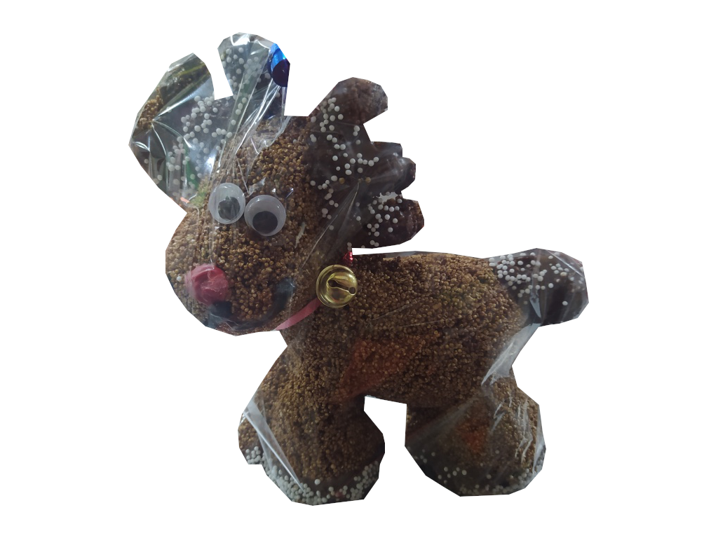 venado artesanal de amaranto navideño