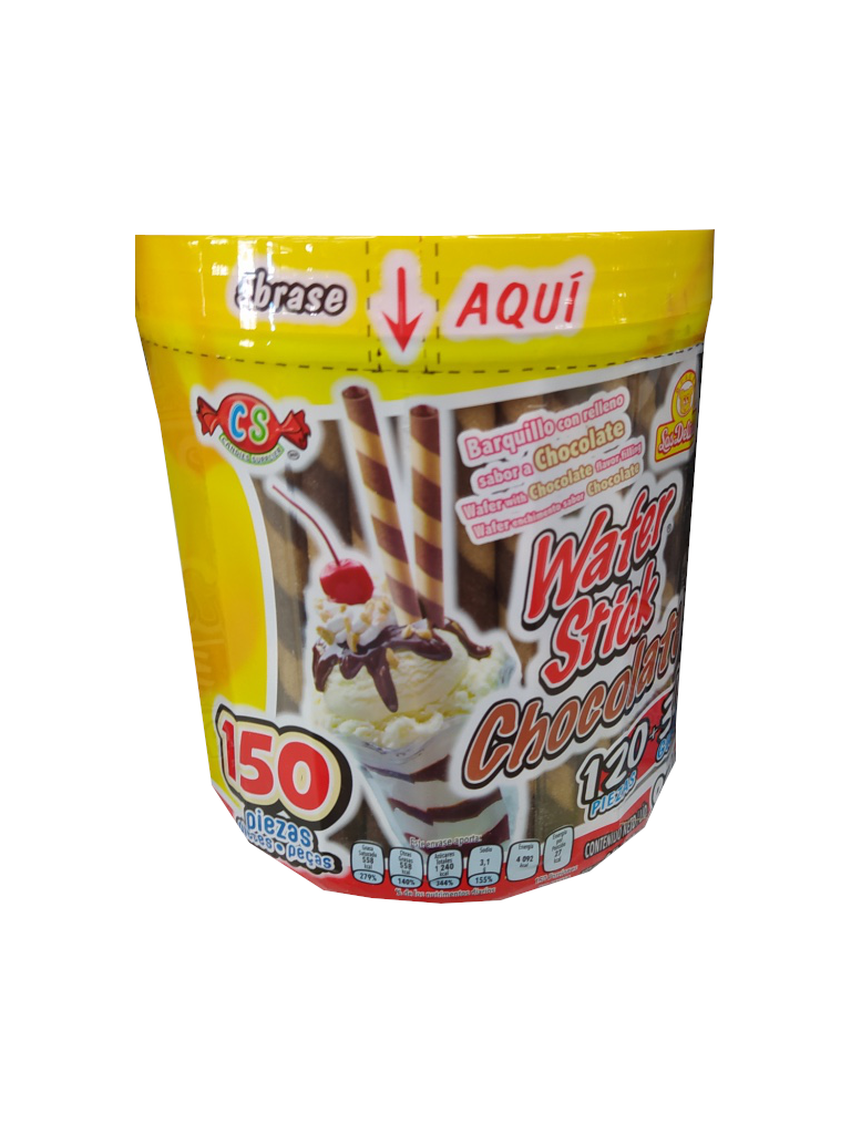 wafer stick galleta chocolate vitrolero 120pz.