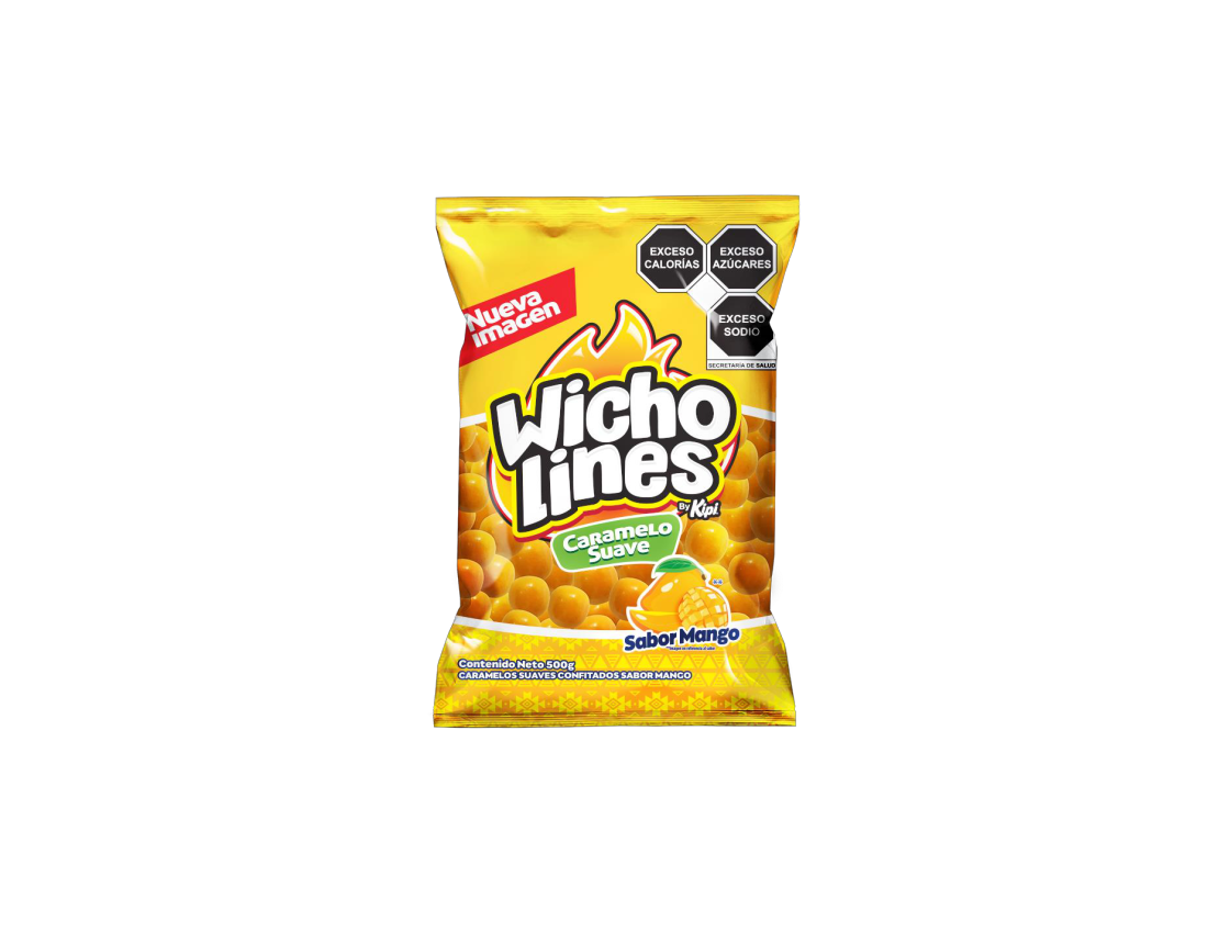 wicholines caramelo suave sabor mango bolsa 500gr
