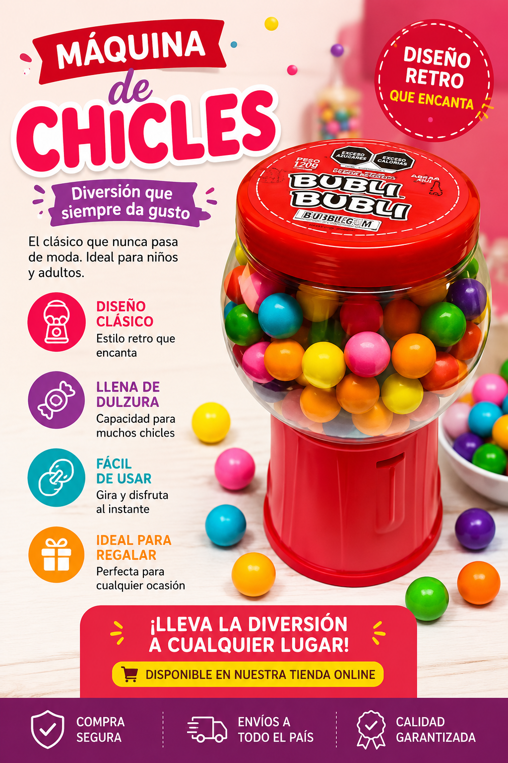 bubli bubli bola xl chiclera 170pz.