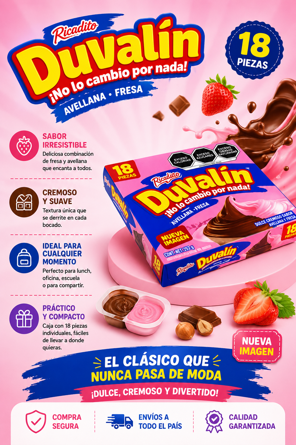 duvalin avellana-fresa paquete