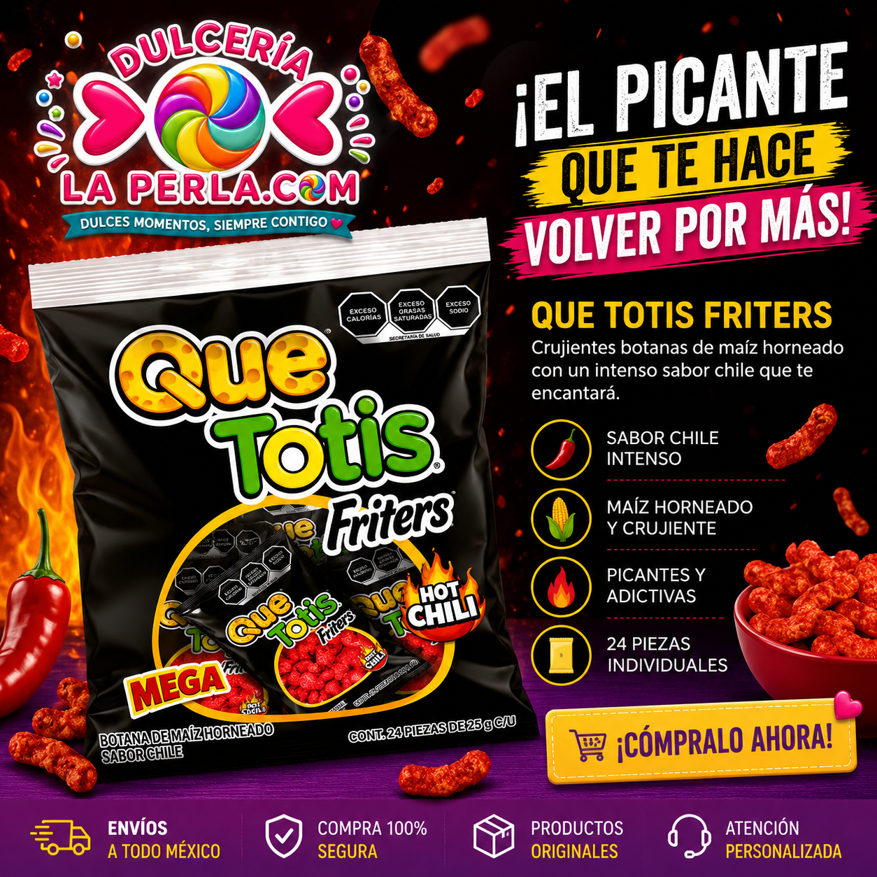 totis quetotis friters hot chili