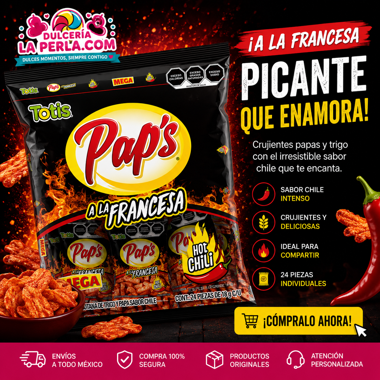 papas hot chili with bolsa