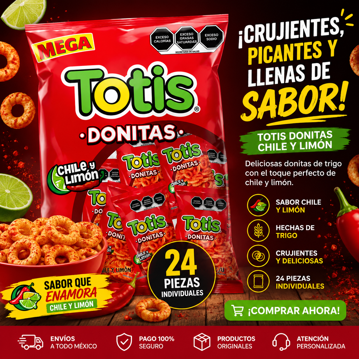 totis donita mega chile limon