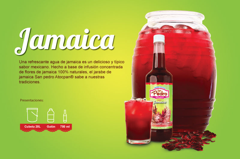 jarabe san pedro sabor jamaica botella 750ml