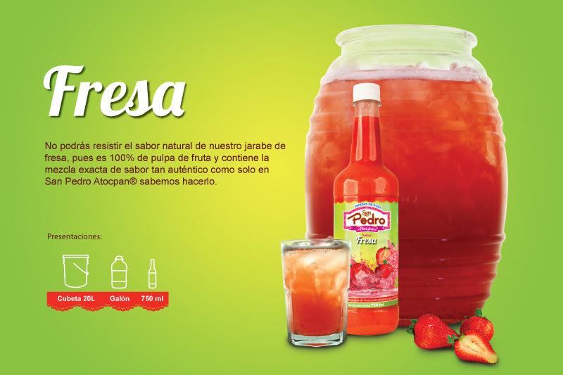 Syrup San Pedro flavor strawberry bottle 750ml
