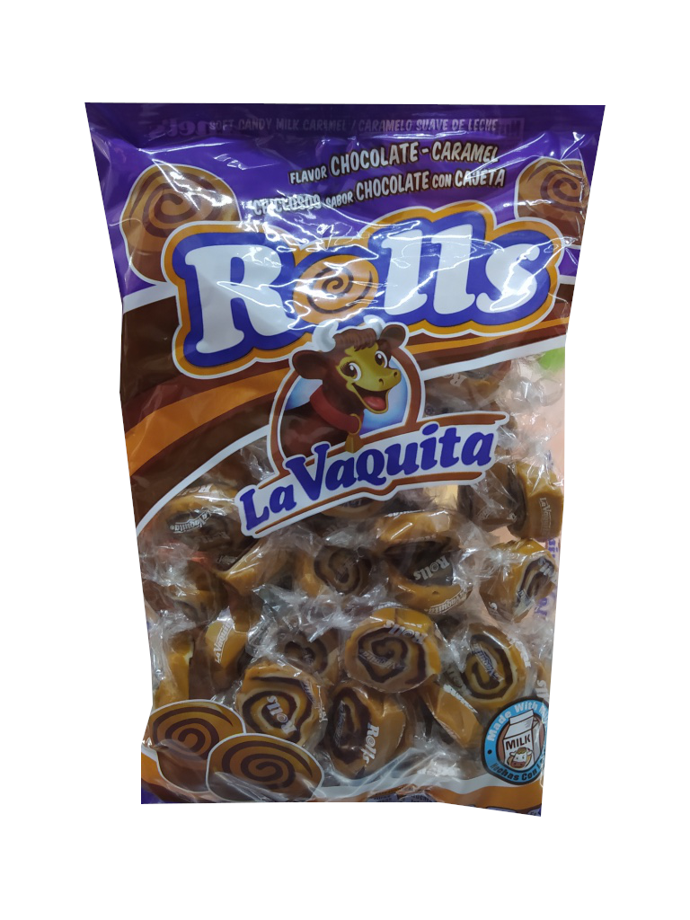 chiclosos rolls chocolate con cajeta la vaquita bolsa