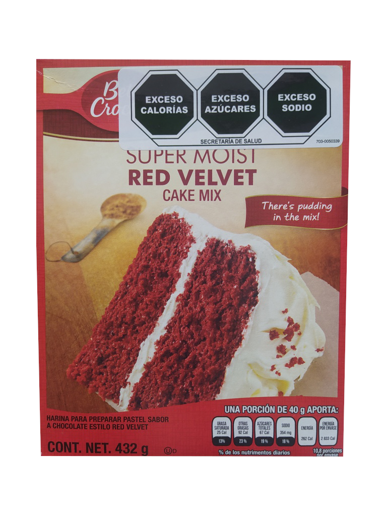 harina para pastel red velvet betty crocher 432gr