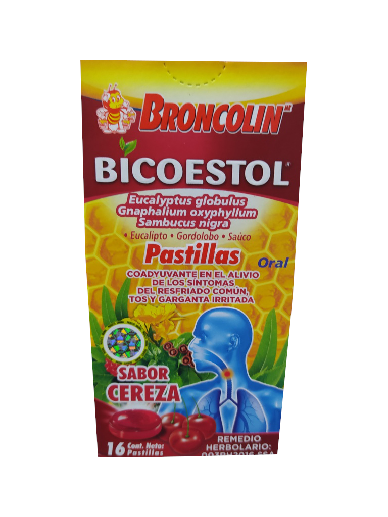 pastillas broncolin sabor cereza paquete