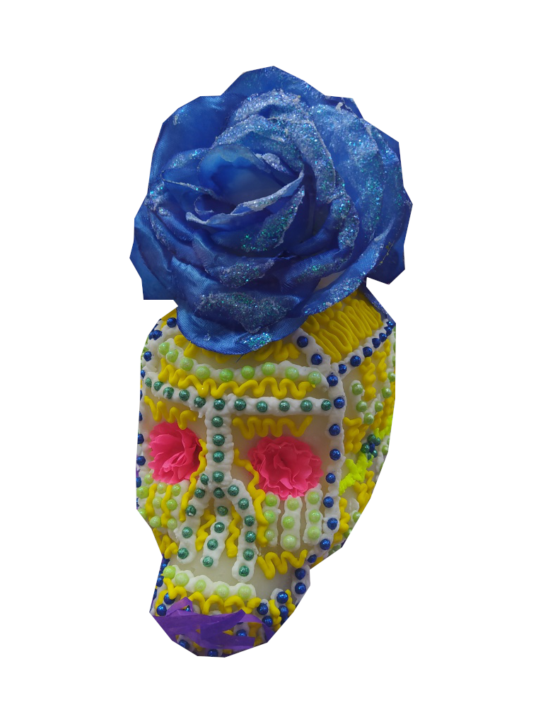 calavera azucar con flor