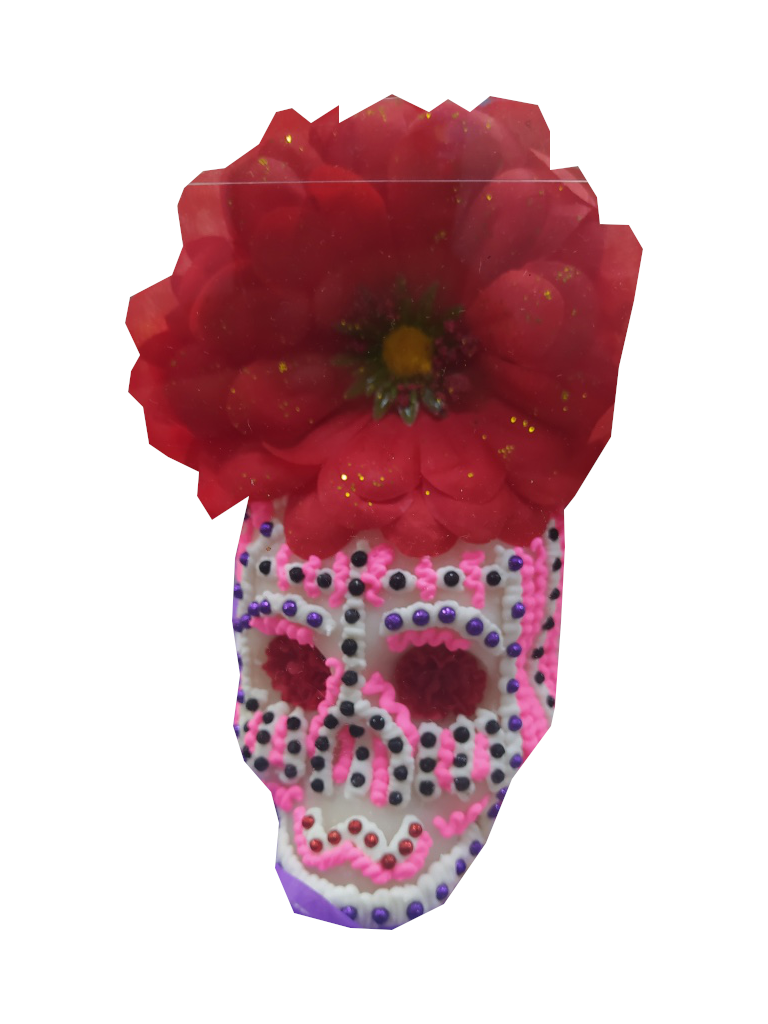 calavera azucar con flor