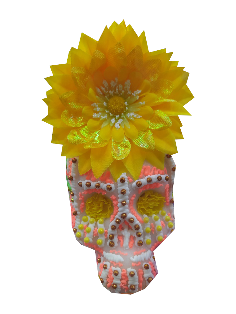 calavera azucar con flor