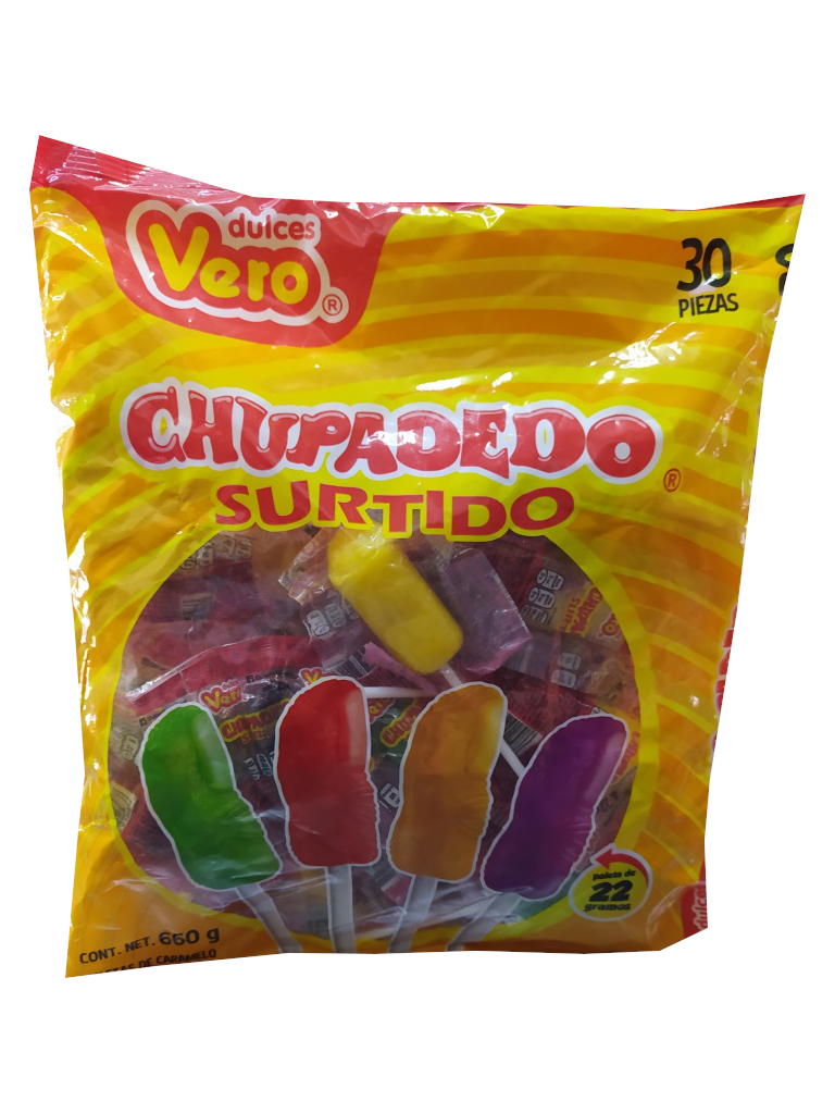 chupadedo surtido paleta vero bolsa