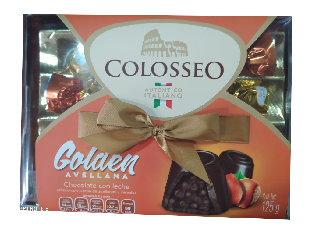 chocolate colosseus golden hazelnut package 125gr