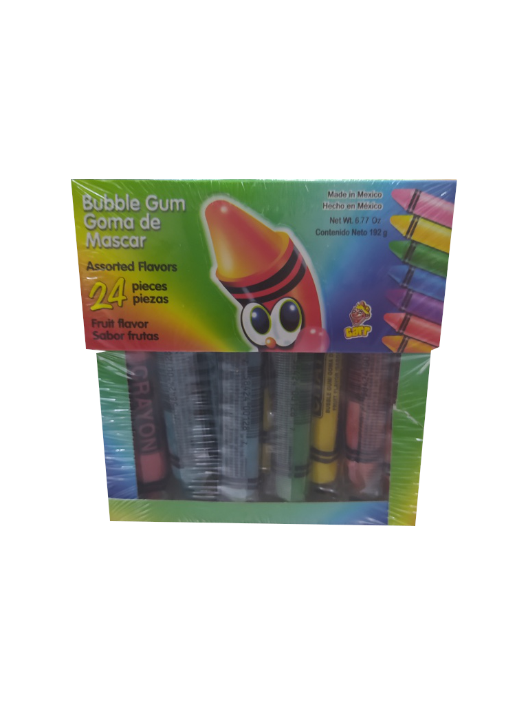 crayon goma de mascar paquete