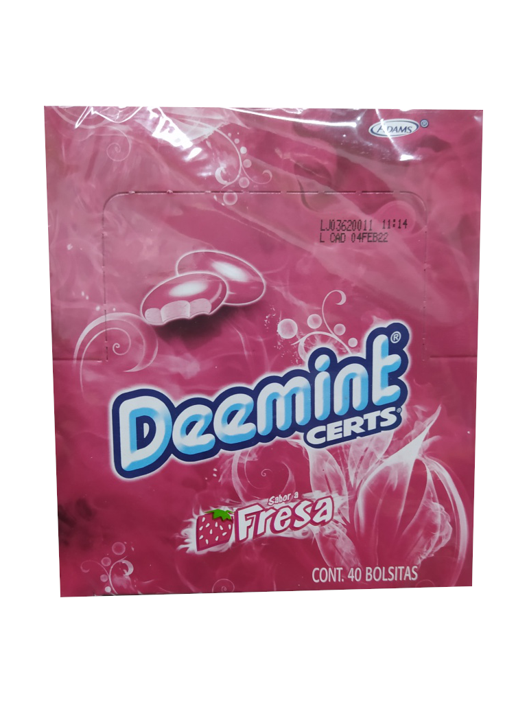 dulce deemint sabor fresa paquete
