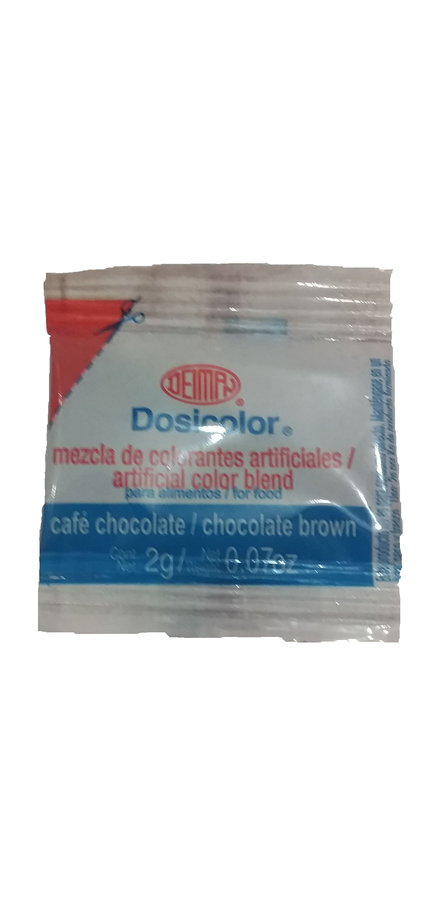 colorante vegetal en polvo sobre cafe chocolate paquete