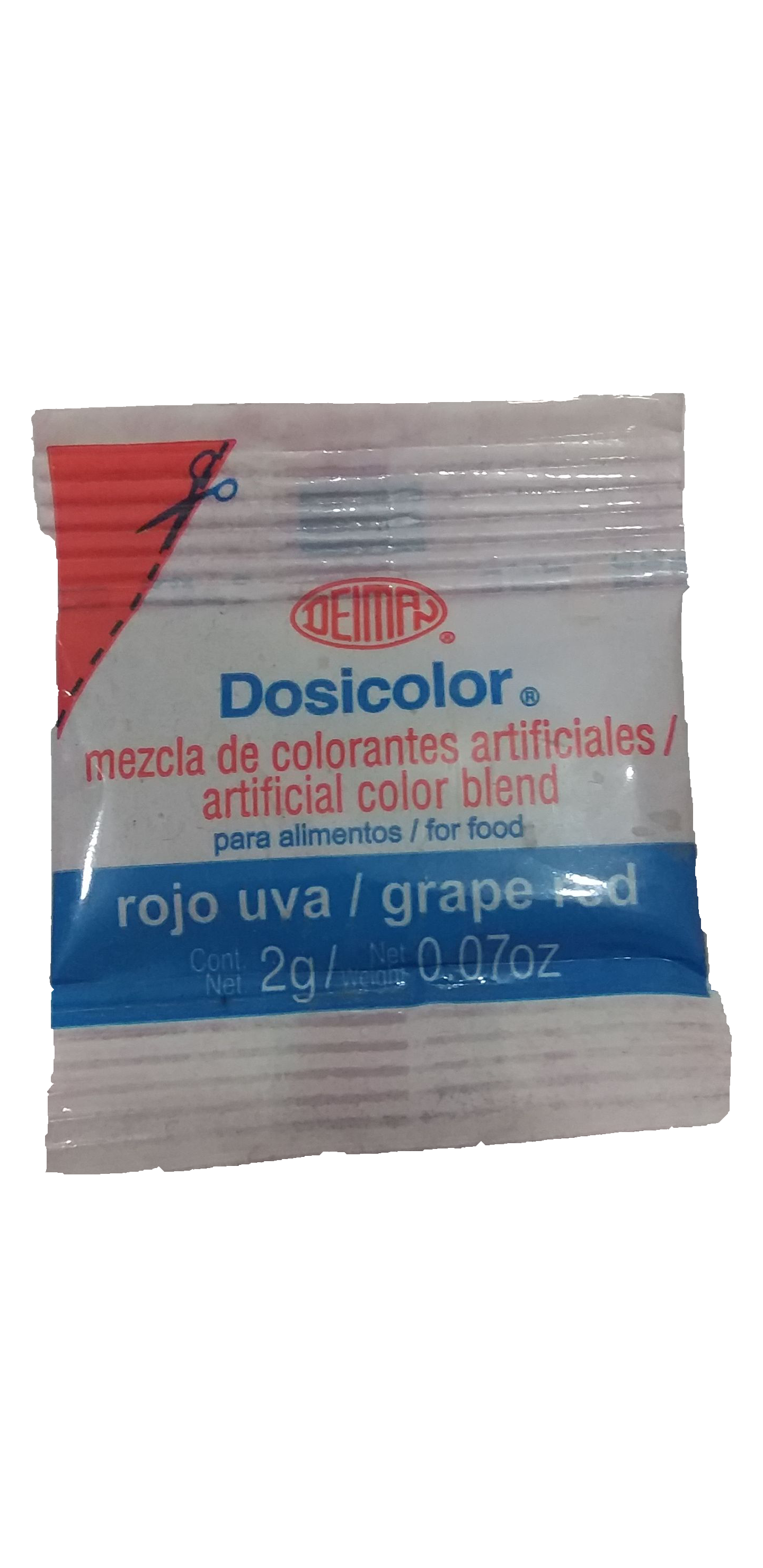 colorante vegetal en polvo sobre rojo uva paquete