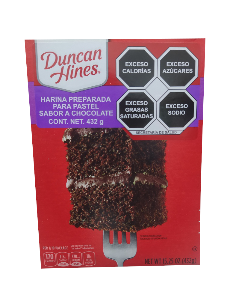 Pastel flour Chocolate flavor Duncan Hines 432gr