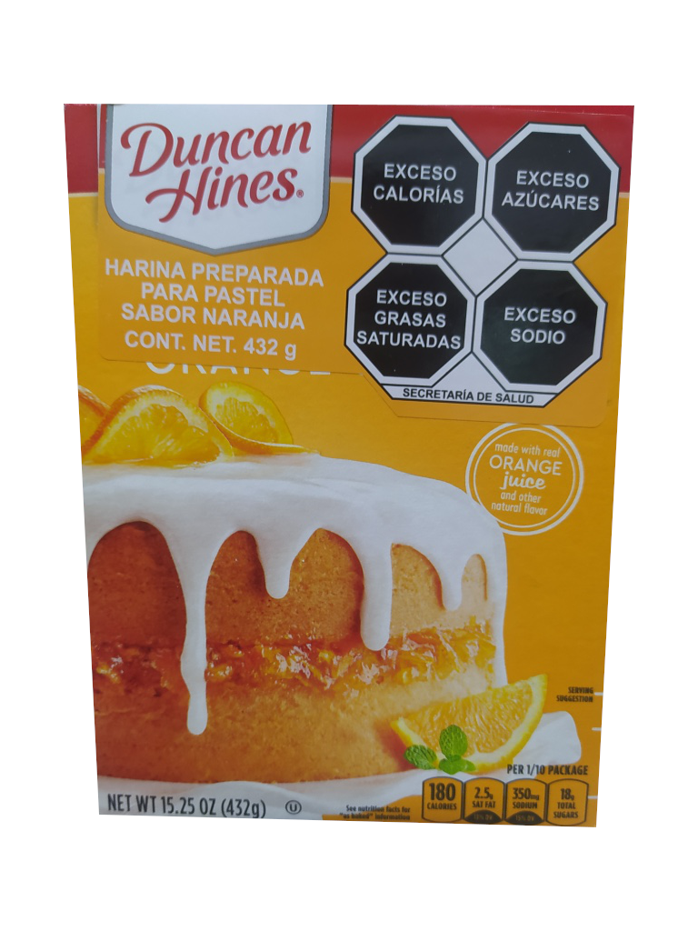 Flour to prepare cake Duncan Hines orange flavor 432gr