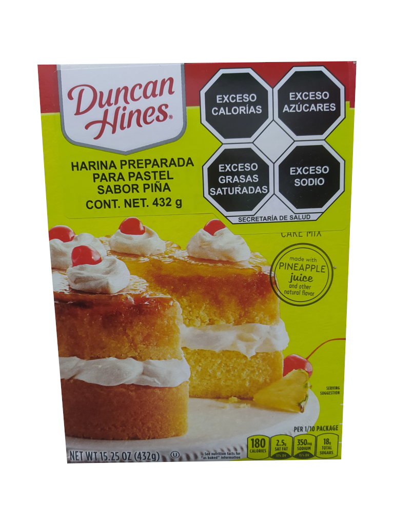 Flour to prepare cake Duncan Hines flavor pineapple 432gr