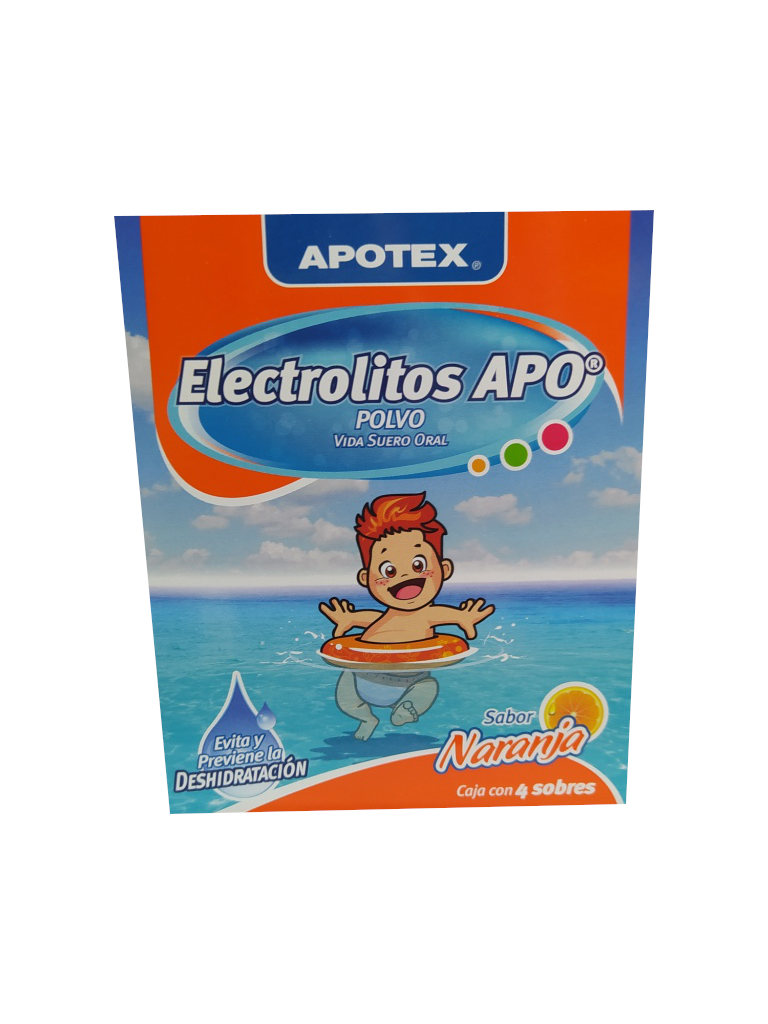 electrolitos apo sabor naranja paquete