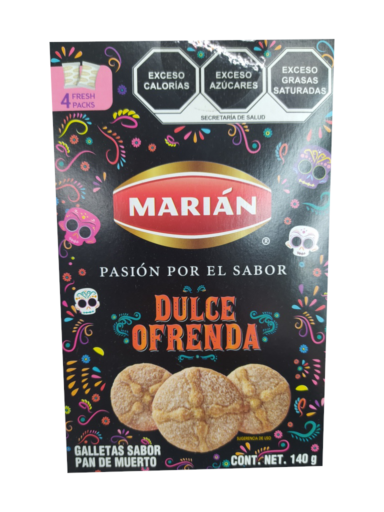 galleta marian sabor pan de muerto paquete 140gr