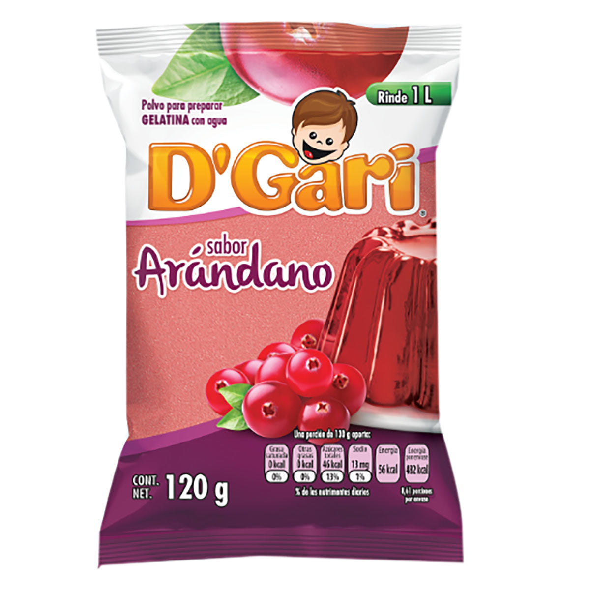 Gari dust for preparing gelatin Arandano bag 120gr