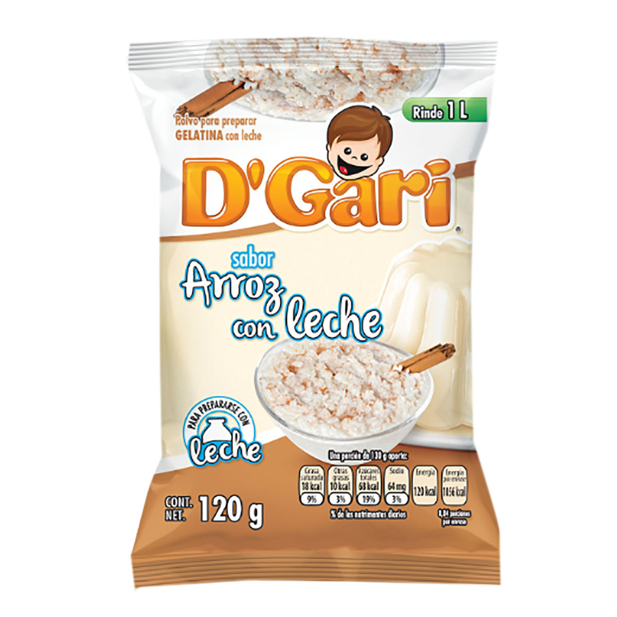Gari powder to prepare gelatin rice with milk bag 120gr